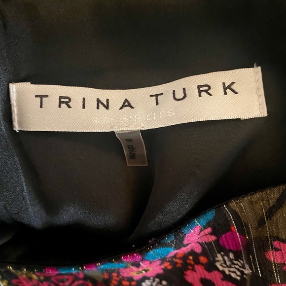 Trina Turk Cupcake Metallic off the shoulders,like new,beautiful silk dress - Picture 3 of 16